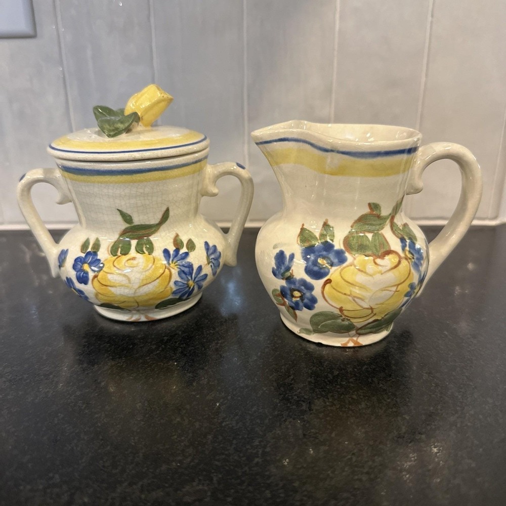 Redwing Pottery Brittany Cream and Sugar with Lid